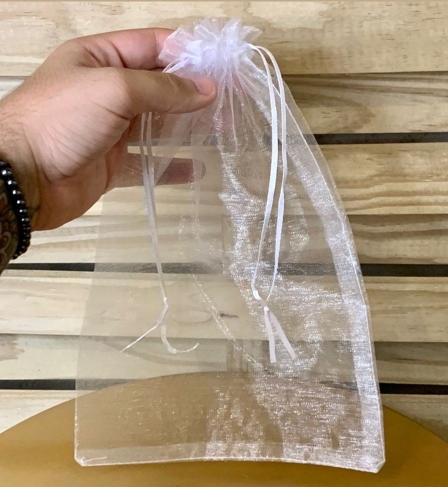 SAQUINHO DE ORGANZA TAM 20X30CM BRANCO PCT C/10PCS 127157