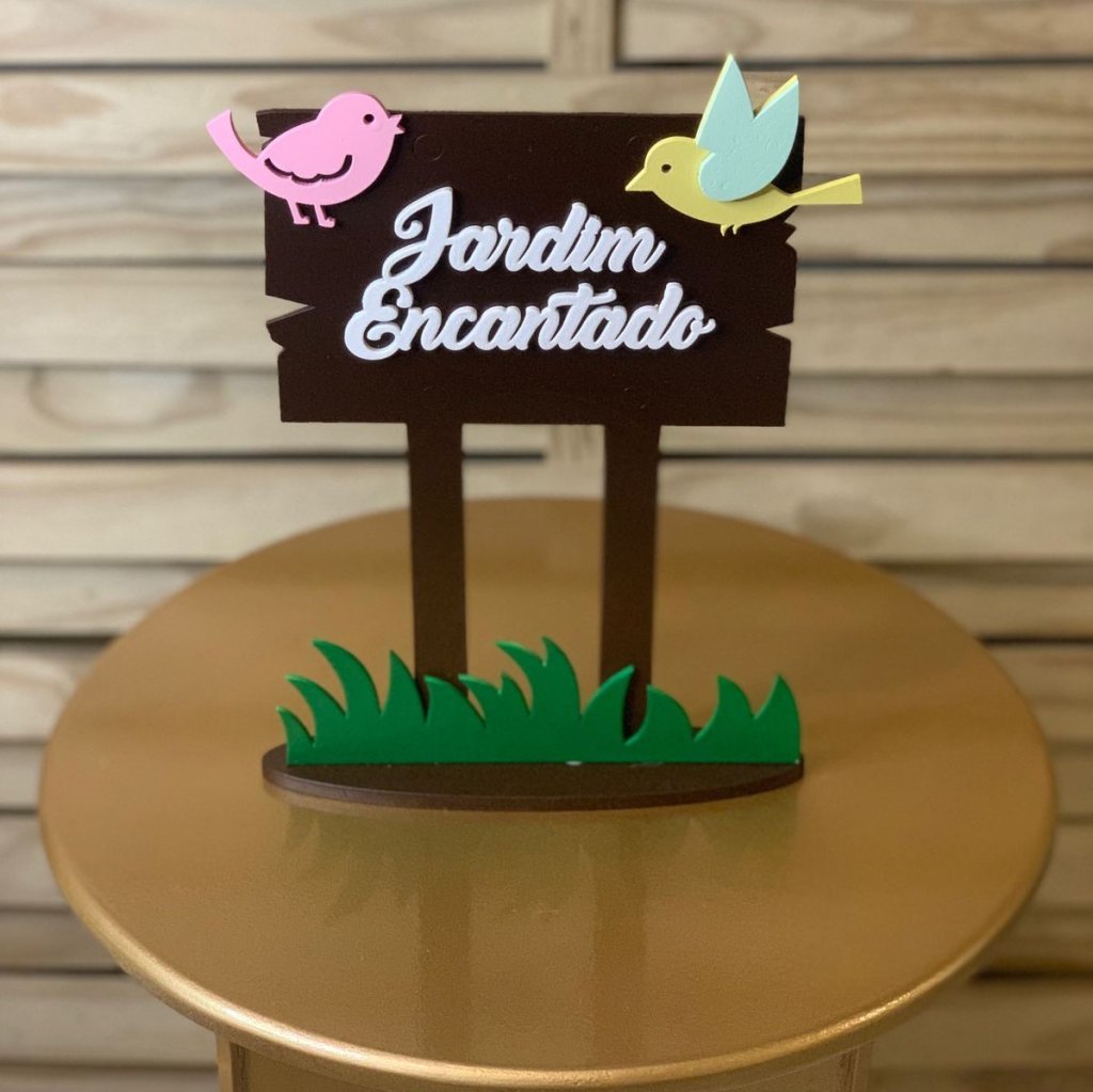 PLACA DECORATIVA JARDIM ENCANTADO 30CM MDF 541580