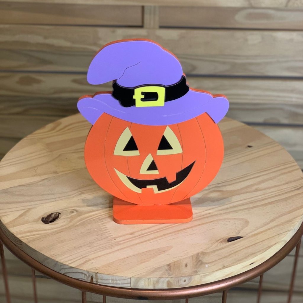 DISPLAY CABECA DE ABOBORA CHAPEU 002 HALLOWEEN 26CM 414382
