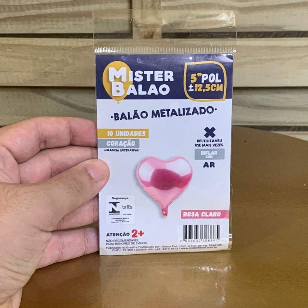 WM BALOES CORACAO 5POL 12,5CM ROSA CLARO C/10 386665