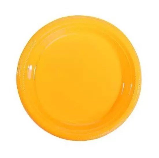 PRATO PLASTICO 22CM AMARELO C/10UN 101749 504492