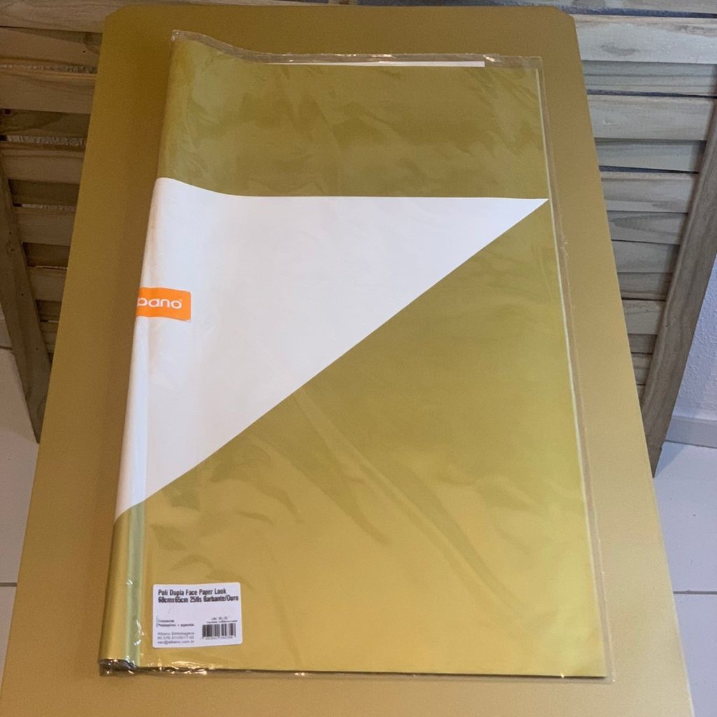 POLI DUPLA FACE PAPER LOOK 68CMX65CM 25FLS BARB/OURO 34435