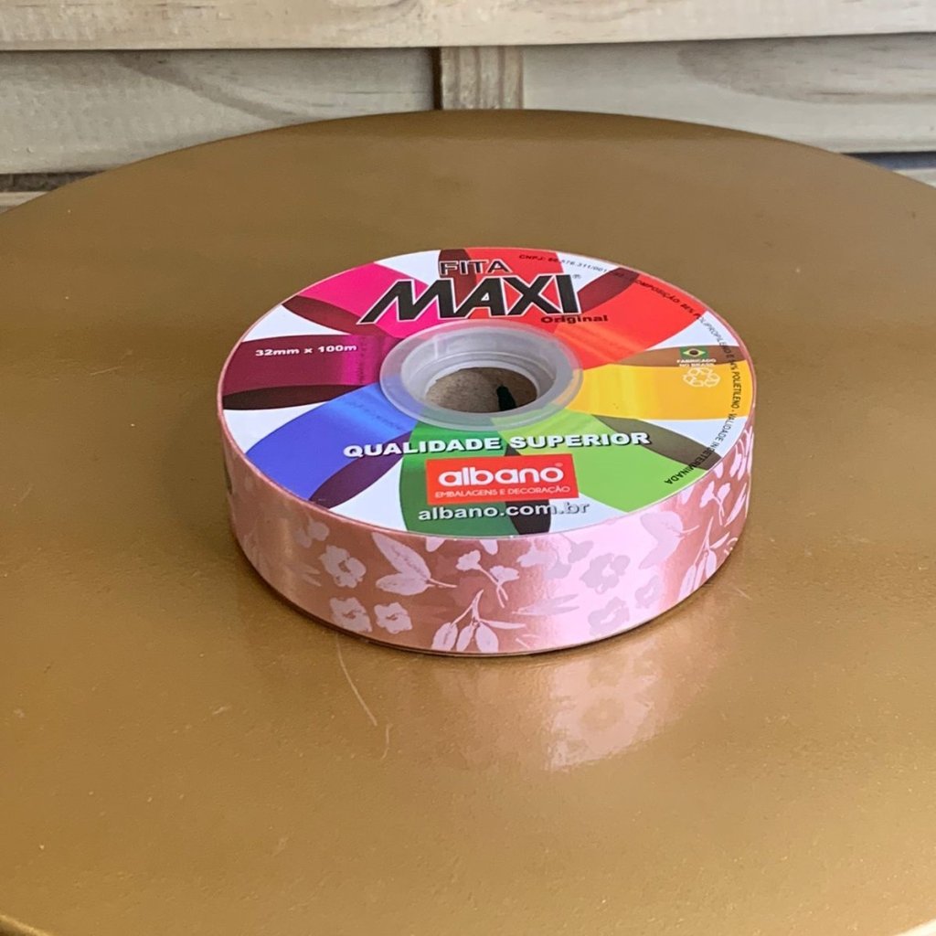 FITA MAXI FLOR DE ALGODAO 32MMX100M ROSA/BRANCO 34444