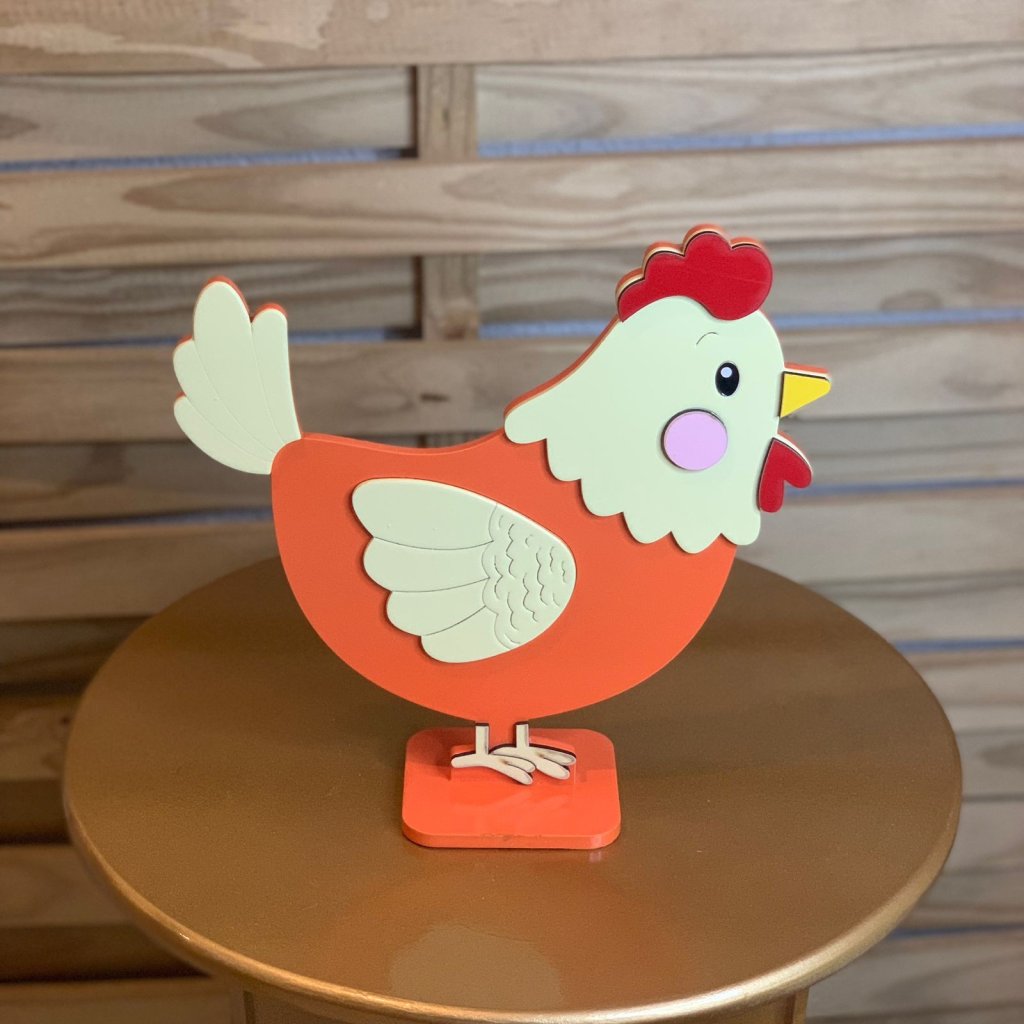 DISPLAY GALINHA LARANJA 24CM 418007