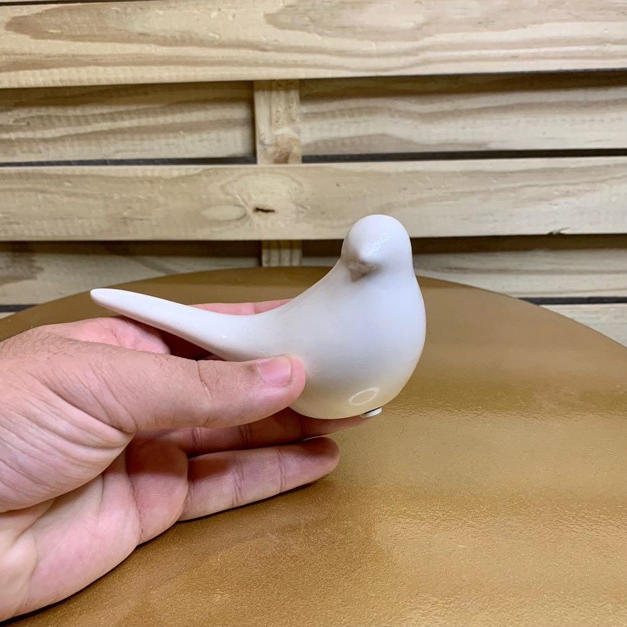 PASSARO DECOR CERAMICA 9X12CM BRANCO 036885