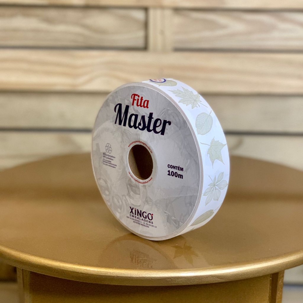 FITA MASTER DECORADA 32MM AUREA BRANCO OURO 100M 391550 - NATAL