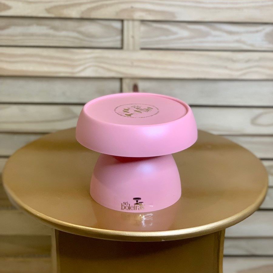 BOLEIRA COGUMELO FOSCO PE120MM TAMPO130MM ROSE 047034 - SO BOLEIRAS