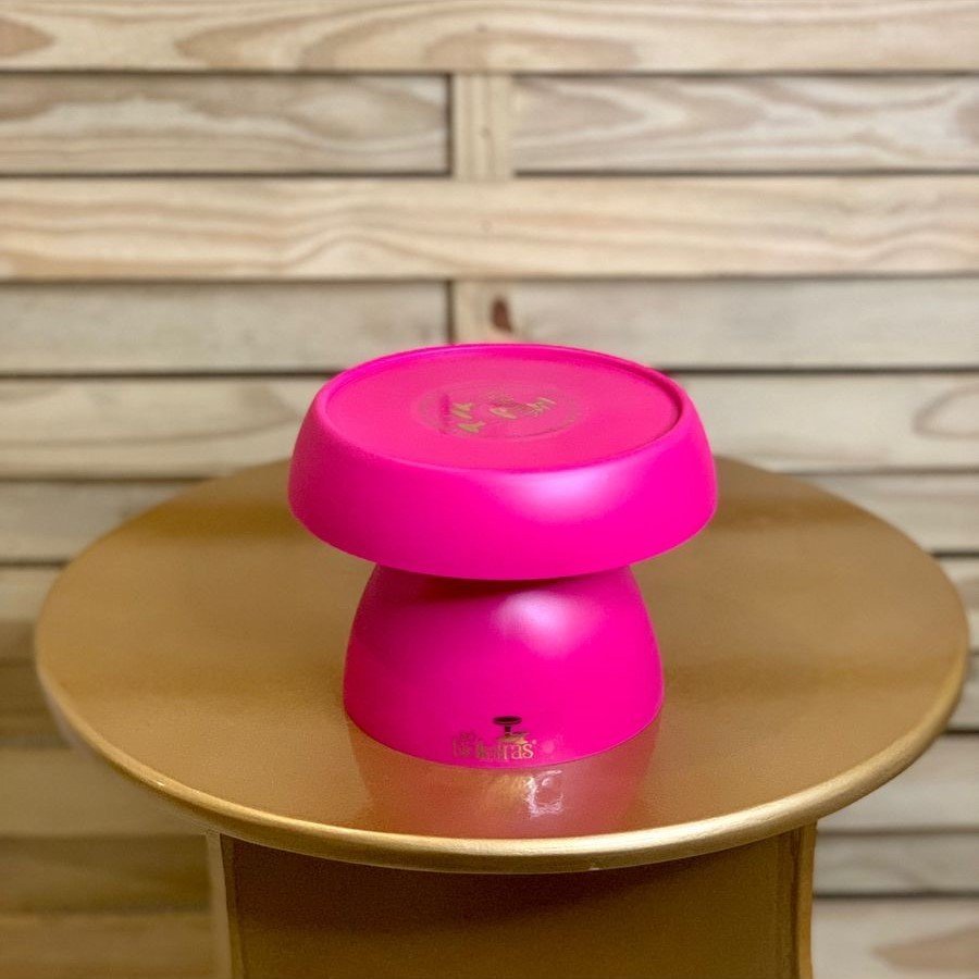 BOLEIRA COGUMELO FOSCO PE120MM TAMPO130MM PINK 048673 - SO BOLEIRAS