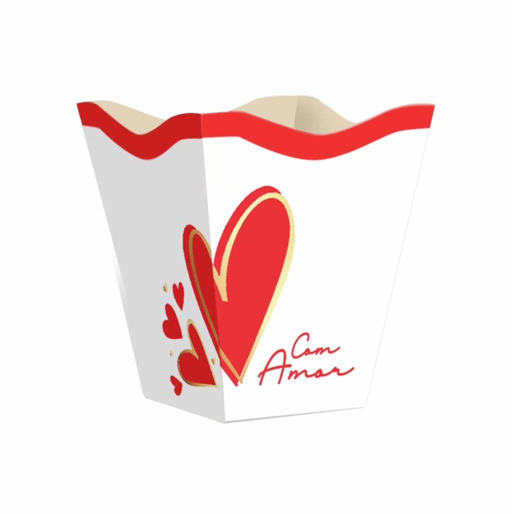 CACHEPOT VINTAGE COM AMOR GRANDE BRANCO 34056 34057