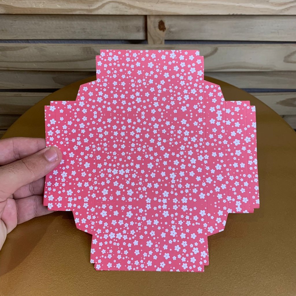 MINI BOLO G COLOR 10X10X10 963669 ROSA/FLOR BRANCO