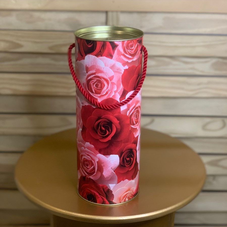 LATA C/ALCA P/PRESENTE 29,5X11,5CM FLORAL COMPOSE GG 182002