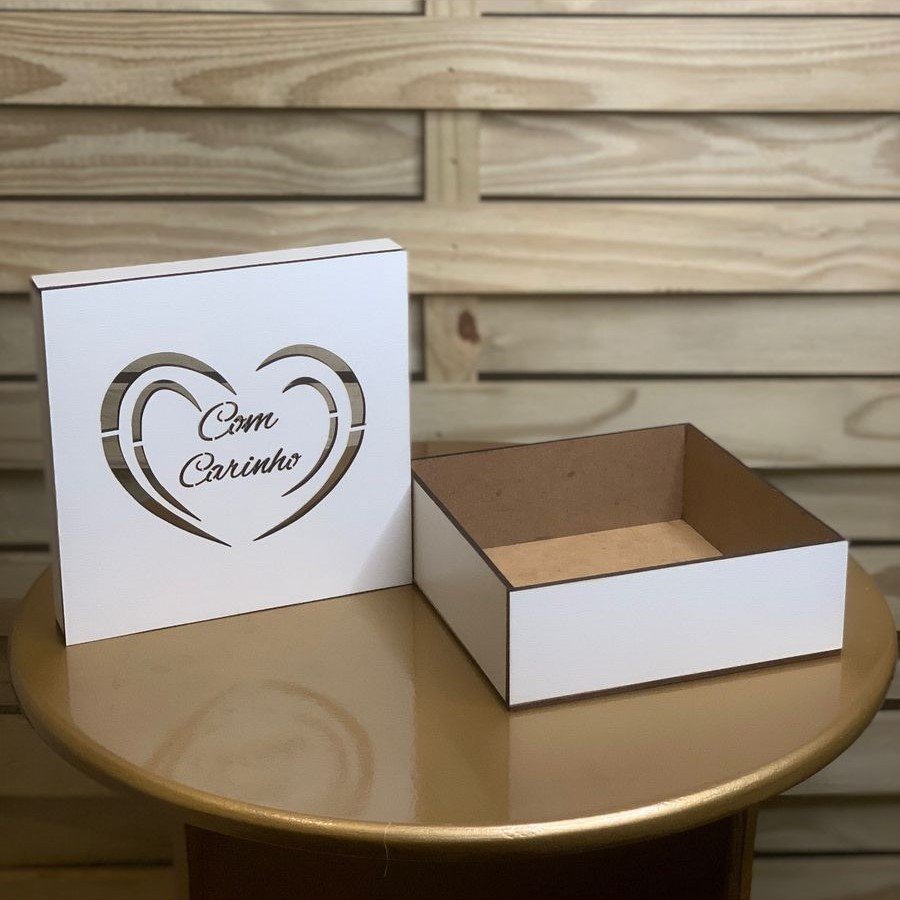 CAIXA 15X15X5CM COM CARINHO MDF BCO 611689