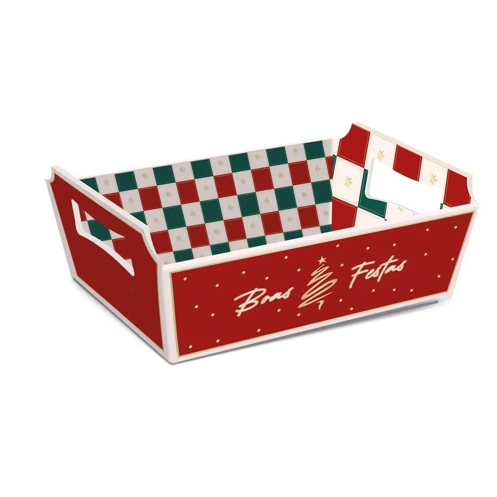 CESTA DE CARTAO LOUVRE MG 27X18,5X9,5 13100535AC 186316 - NATAL