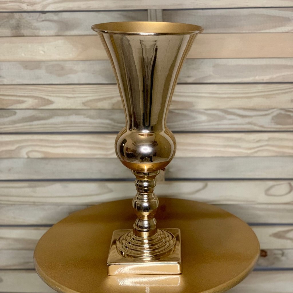 VASO METAL CONE ALTA 17X17X38CM OURO 35017 827709