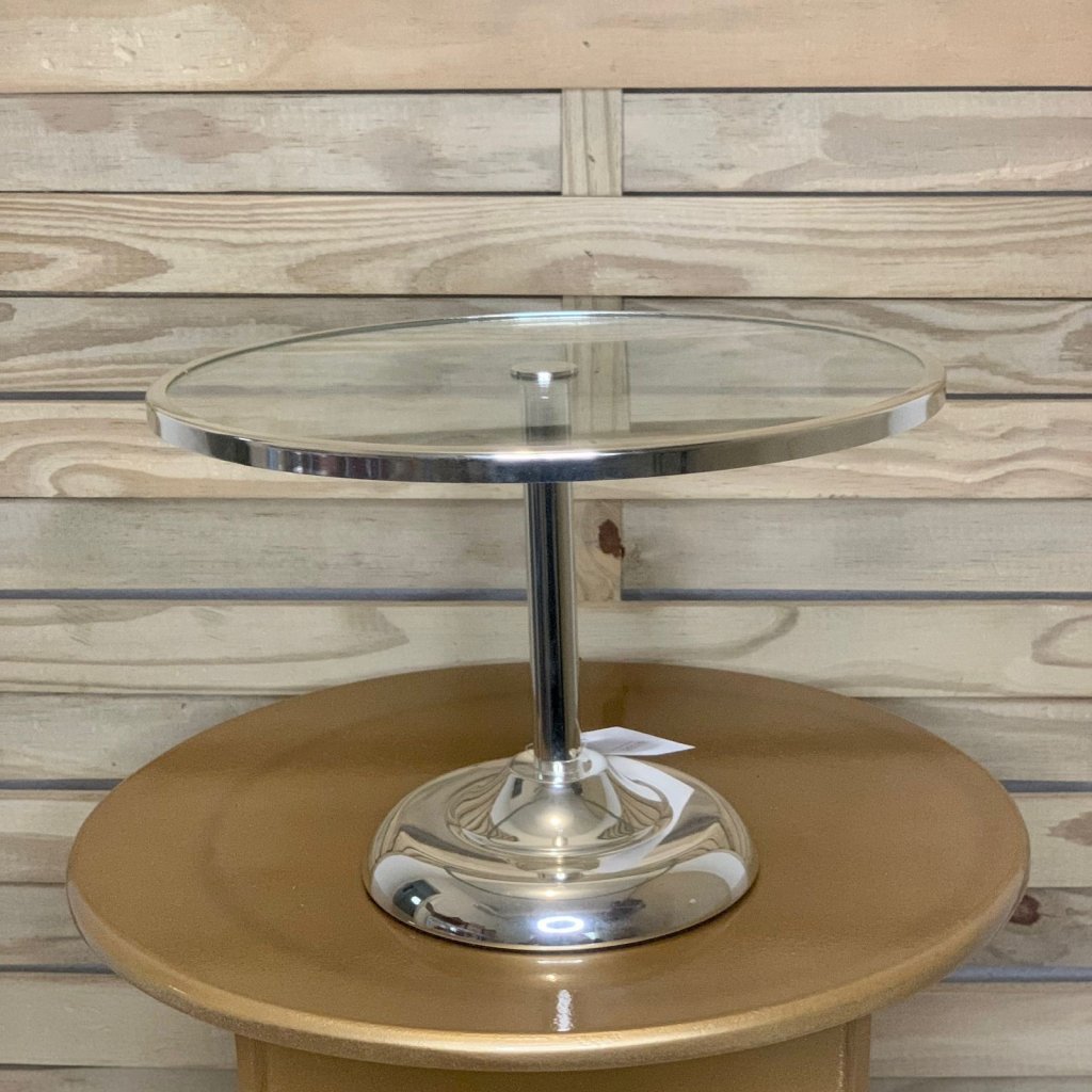 PORTA DOCE BASE VIDRO P 30CMX20CM PRATA 55002S 850486