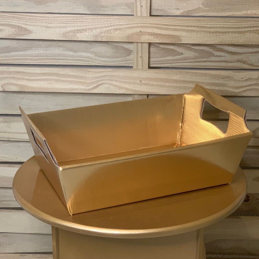 CESTA DE CARTAO CRISTALINO OURO MG 27X18,5X9,5 252576 327788