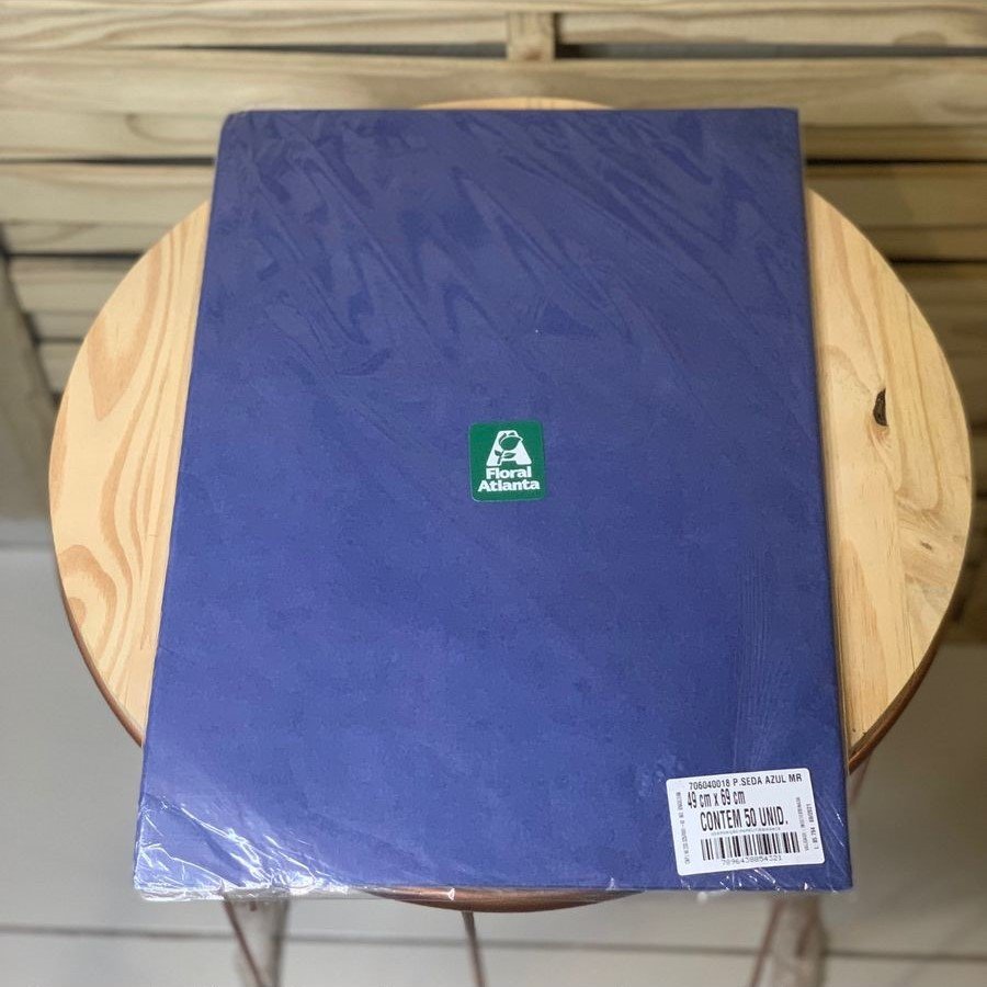 PAPEL SEDA LISO AZUL MARINHO 49X69CM C/50 UNID 854321