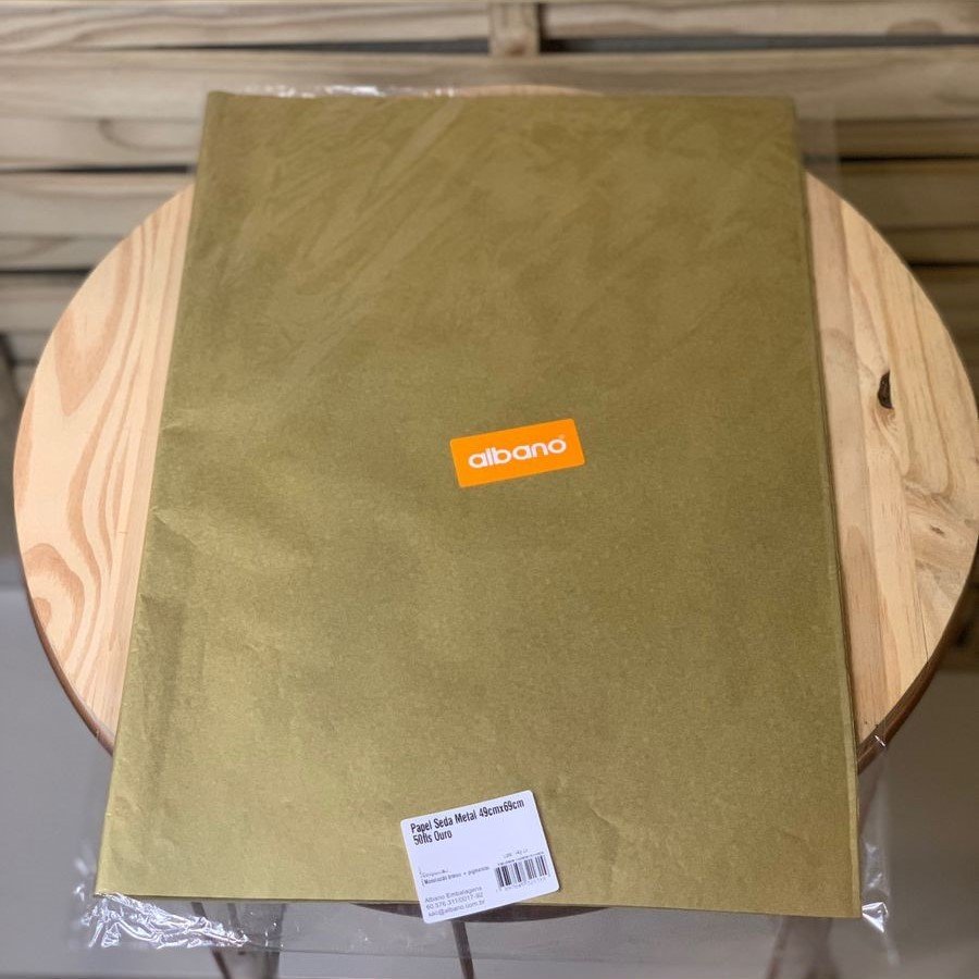 PAPEL SEDA METAL 49CMX69CM 50FLS OURO 32131