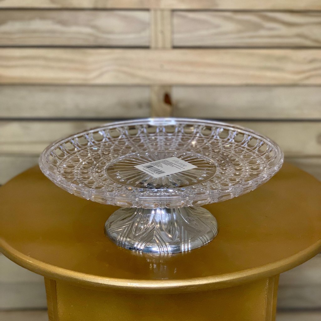 BANDEJA PEDESTAL LAPIDADA ACRILICO 07X24CM 603489 70534