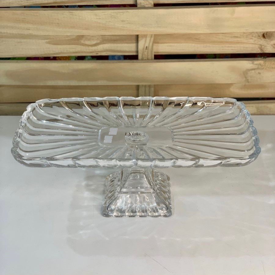 PRATO/BOLO DE CRISTAL DE CHUMBO QUADRATTA 36,5X17X14C 044370