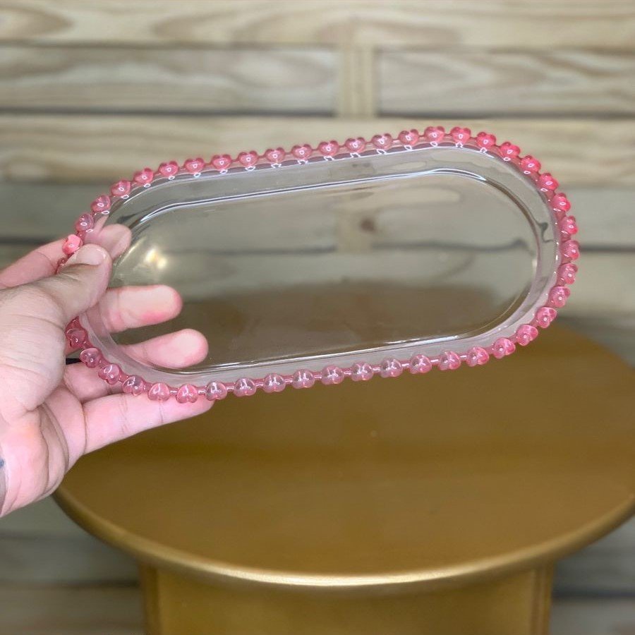 TRAVESSA OVAL CRISTAL CHUMB CORACA BORDA 25X13X2,5CM 017121