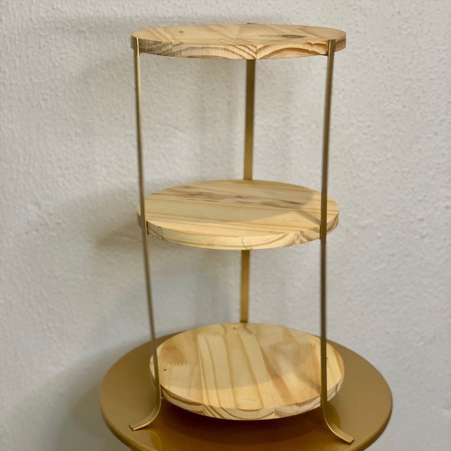 PRATELEIRA ALEGRA 3 PARTES 25 DIAM DOURADO 614925