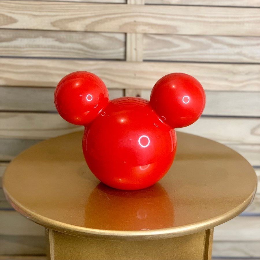 CABEÇA MOUSE ACRILICA DECORATIVA VERMELHO 18CM 102141