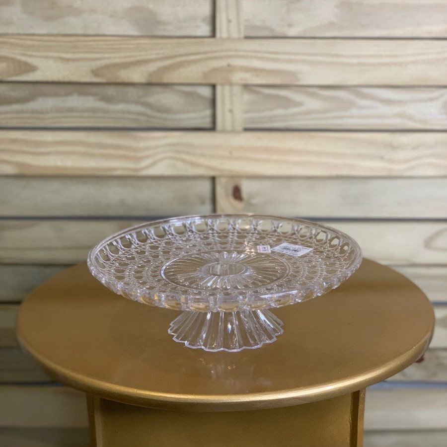 BOLEIRA LAPIDADA CRISTAL 05X23CM TRANSPARENTE 100987
