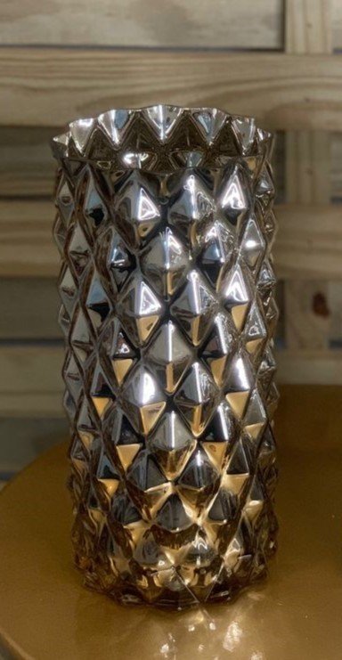 VASO VIDRO 0.5CM DOURADO 25CM 201119