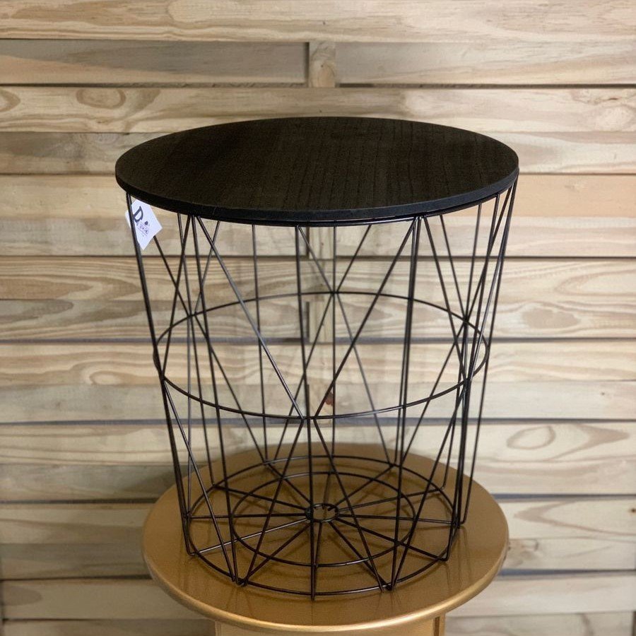 MESA LATERAL ARAMADA MDF/METAL PRETO 41X40CM 532547