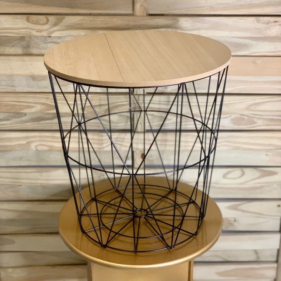 MESA LATERAL ARAMADA MDF/METAL BEGE/PRETO 41X40CM 532059