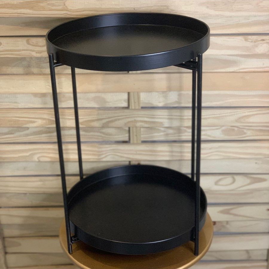 MESA LATERAL METAL PRETO 52X37CM 532646