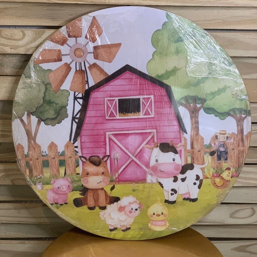 PAINEL FAZENDINHA MENINA AQUARELA 50CM 101243