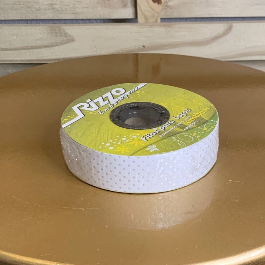 FITA PLASTICA 32MMX100M BOLINHA VAZADA BRANCO 011281