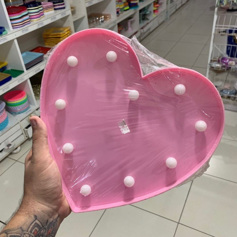 CORACAO LUMINOSO LED GR ROSA LUM35 234680