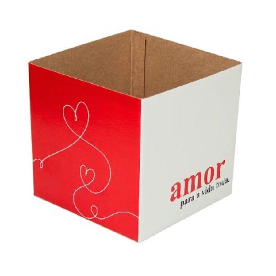 CACHEPOT QUADRADO POTE 15 AMOR PARA VIDA TODA C/05UN 925131