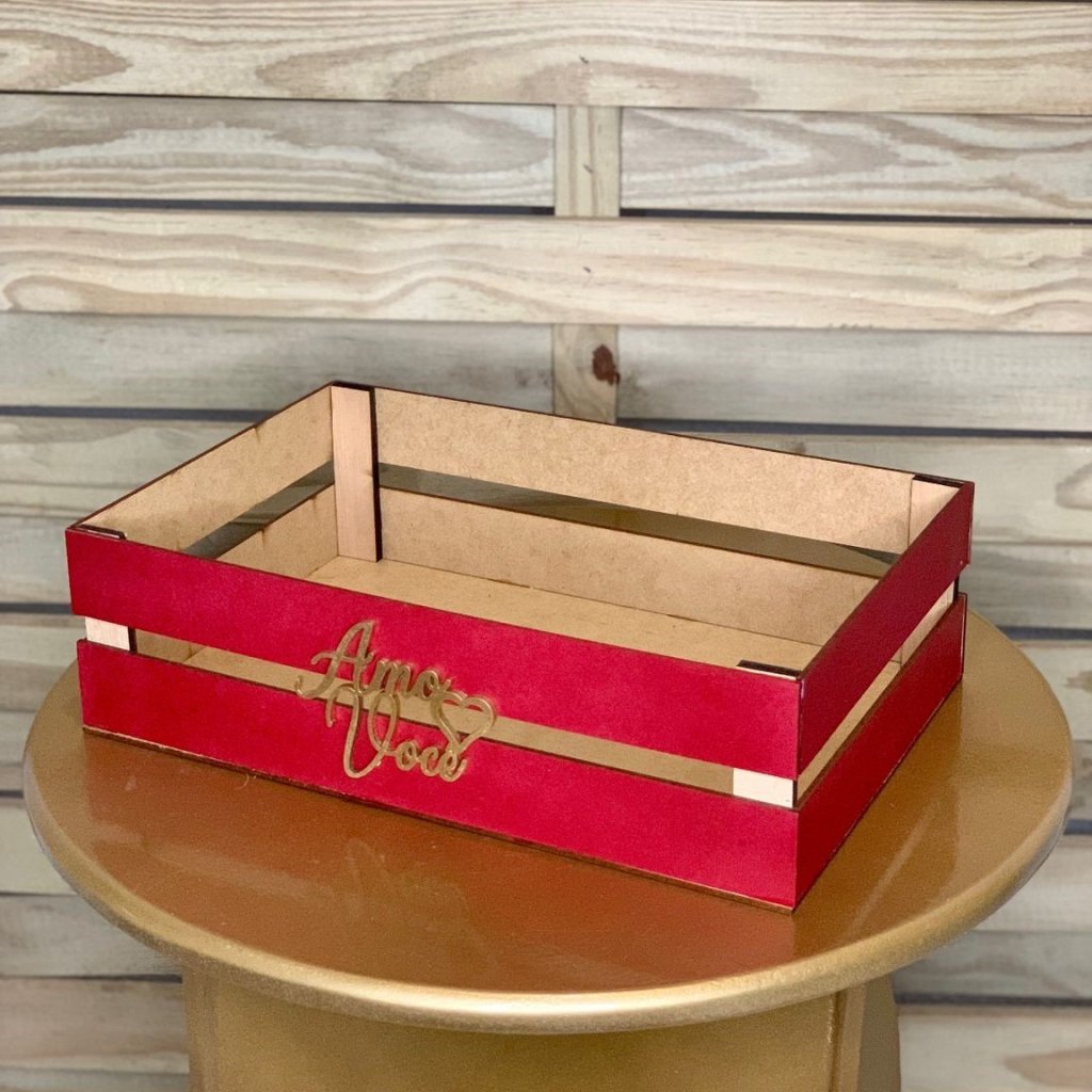 CAIXOTE 28X18X8CM C/FRASE VERM MDF 582231