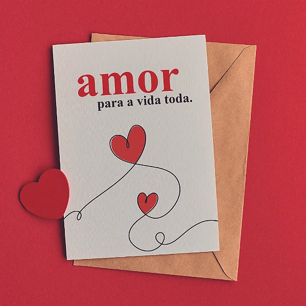 CARD POSTAL AMOR PARA A VIDA TODA 15X10CM C/10UN 619128