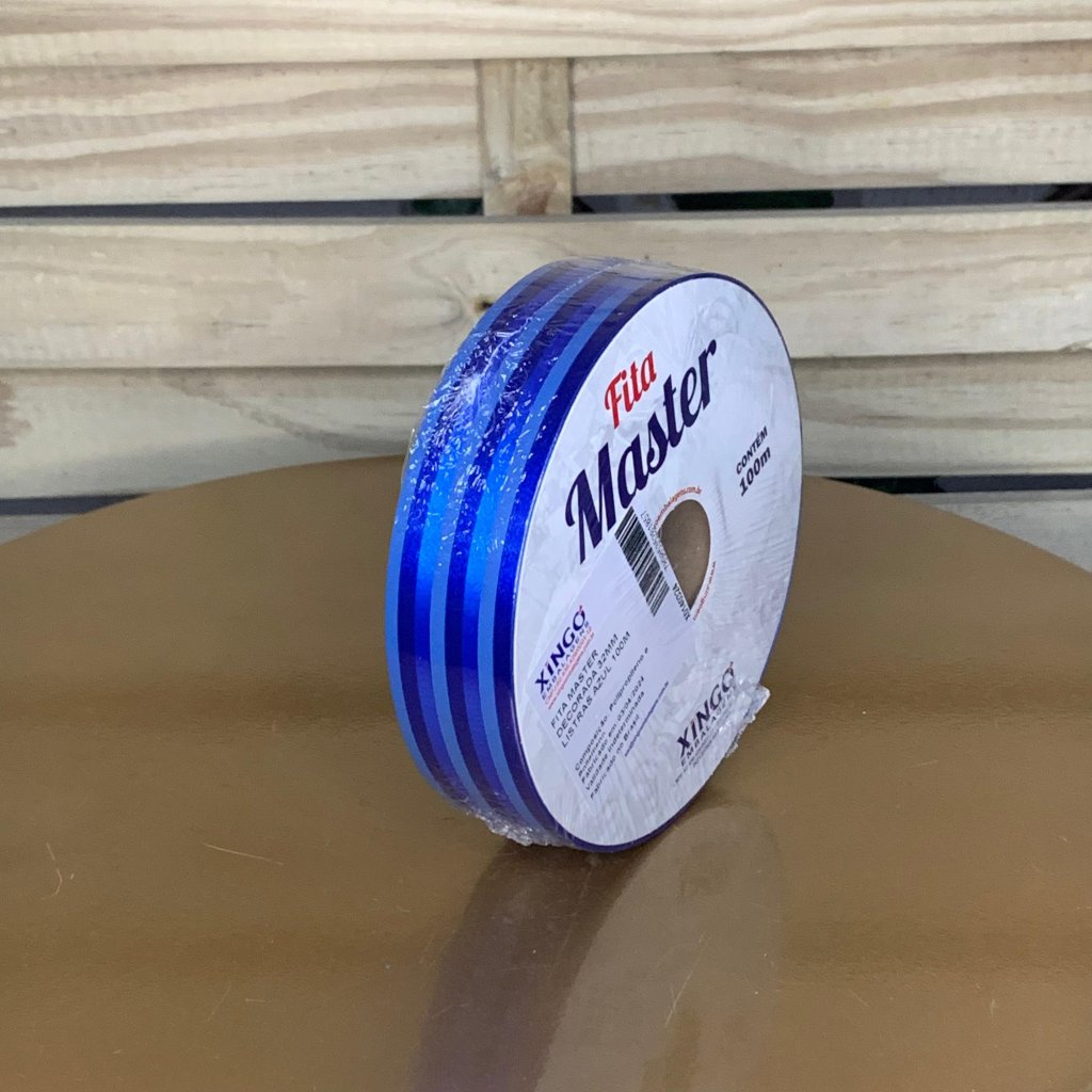 FITA MASTER DECORADA LISTRAS AZUL 32MMX100M 281857