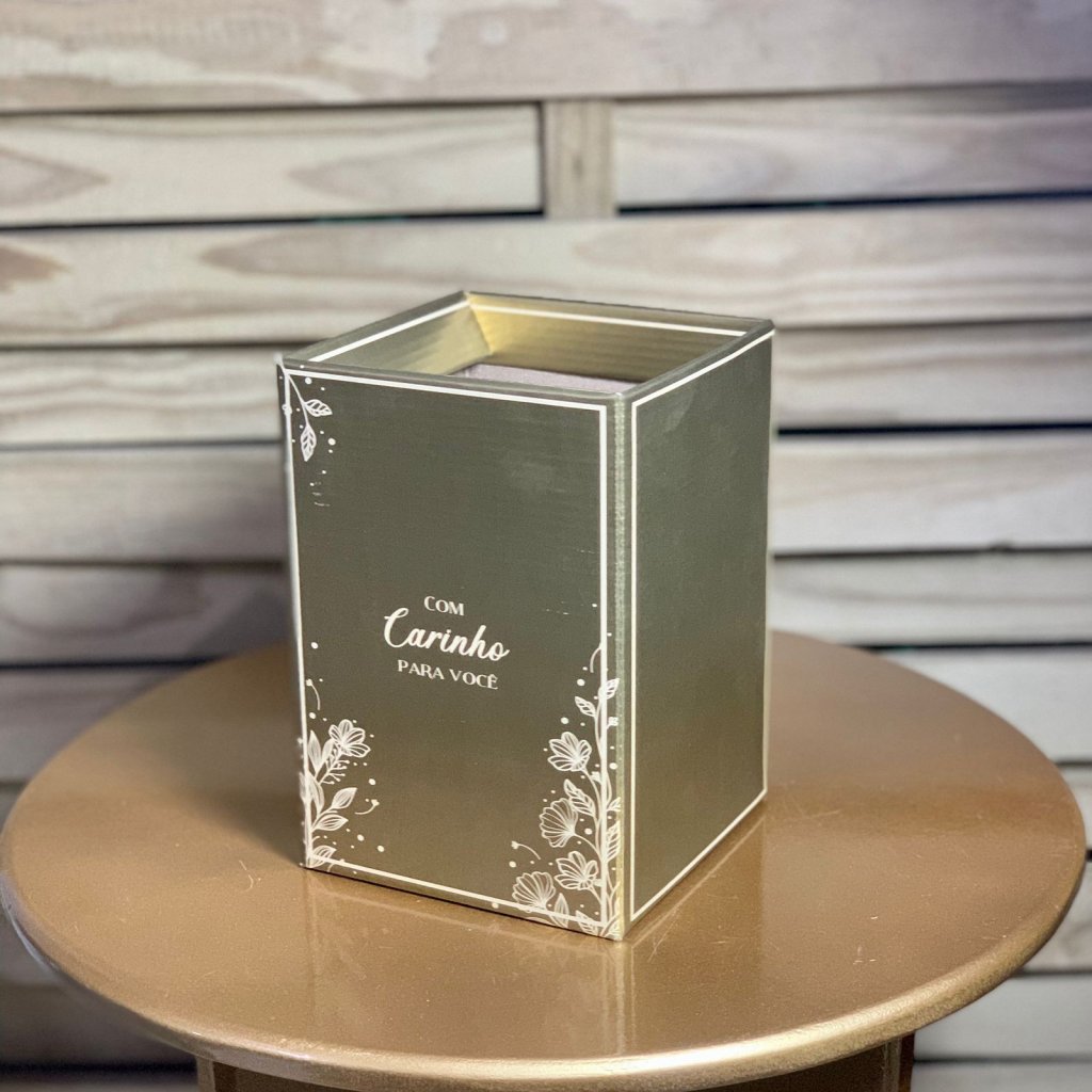 CACHEPOT QUADRADO CELEBRATION 12CMX12CMX17,5 6PCS OURO 35655