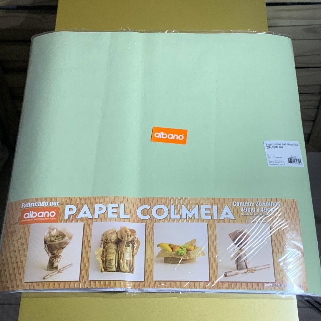 PAPEL COLMEIA KRAFT 49CMX49CM 20FLS VERDE CHA 35714