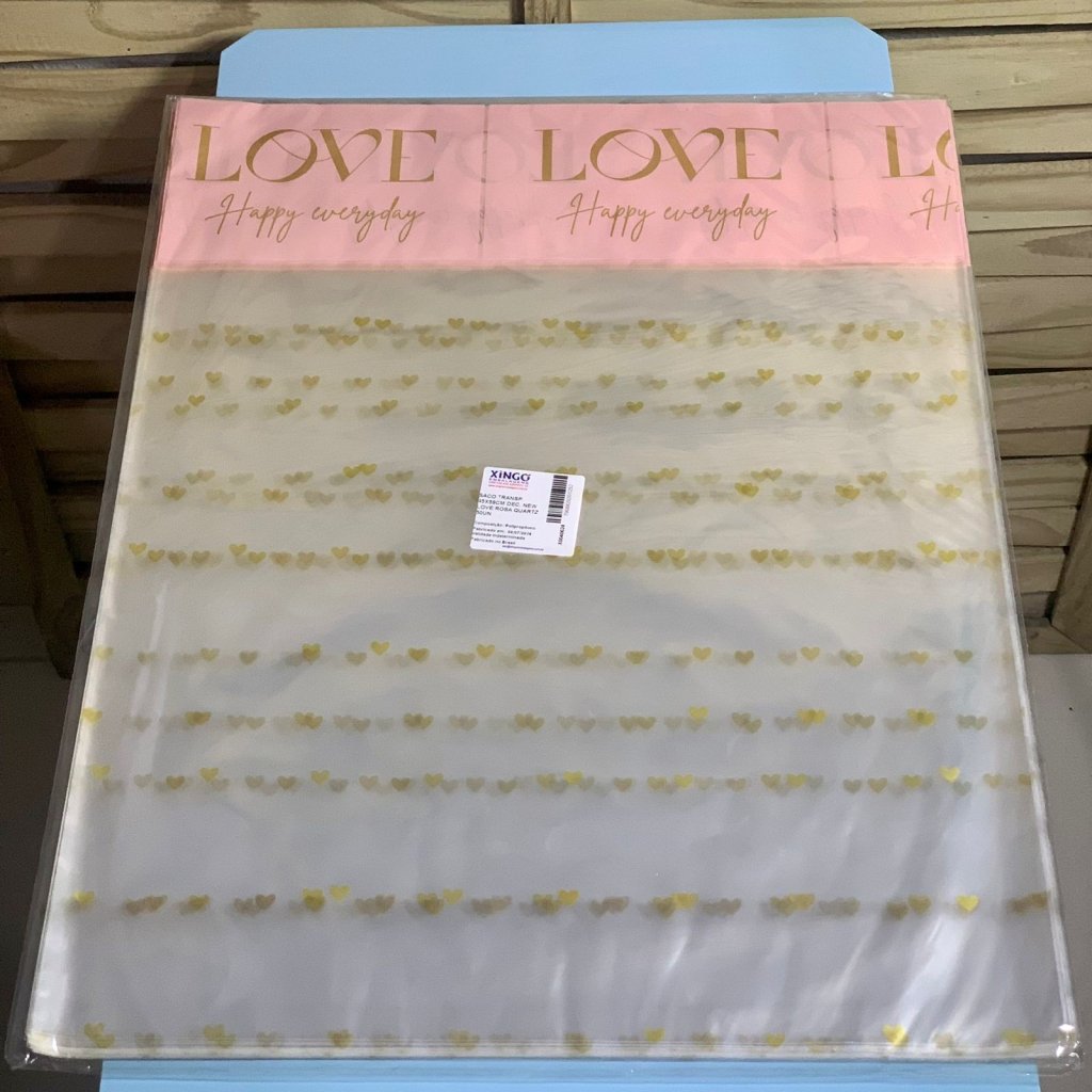 SACO TRANSP 45X59CM DEC NEW LOVE ROSA QUARTZ 50UN 201252