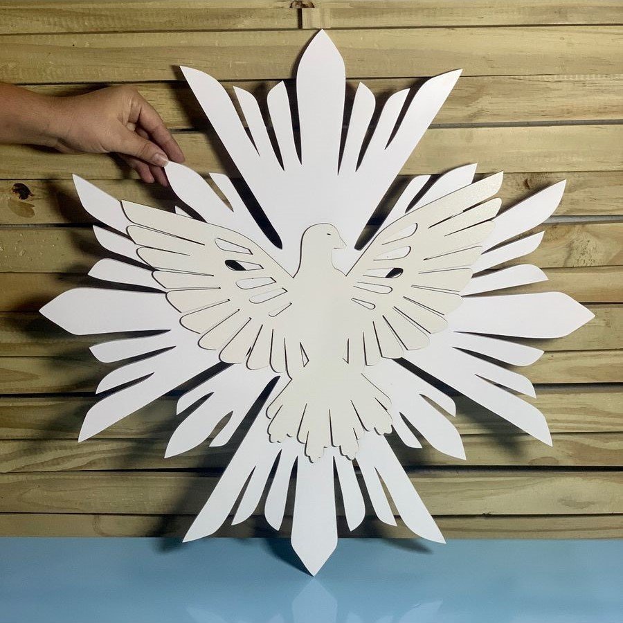 RAIO DO DIVINO 60CM MDF 6MM BRANCO 623774