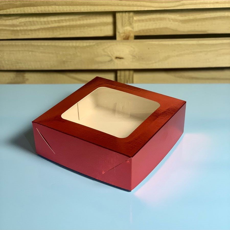 CAIXA PRESENTE LAMINADA VERMELHA C15XL15XA5CM C/10UN 138865