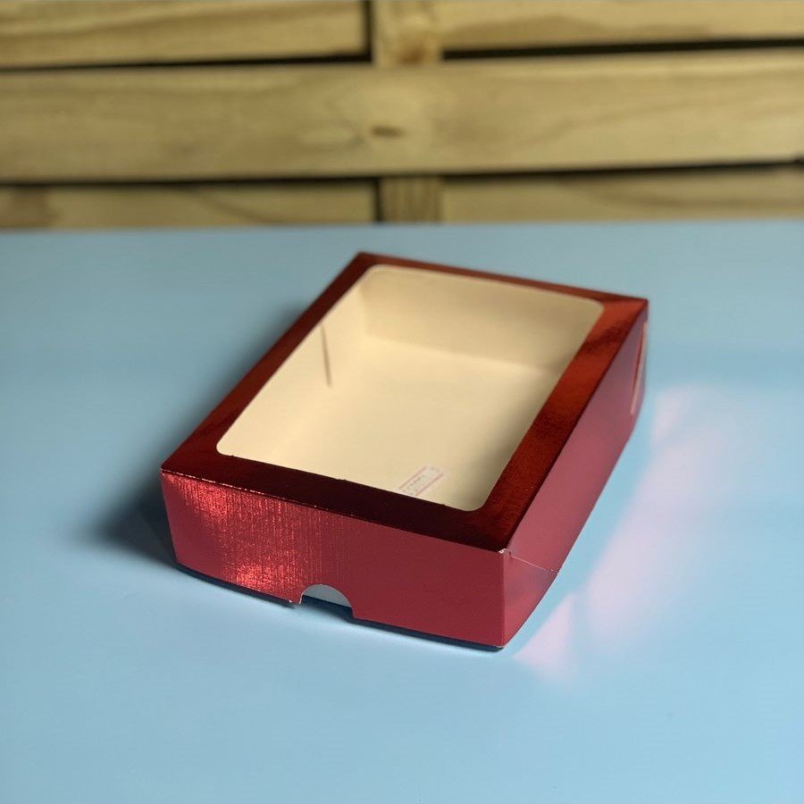 CAIXA LAMINADA C/VISOR 12DOCES VERM A4XC16XL12CM C/10 133051