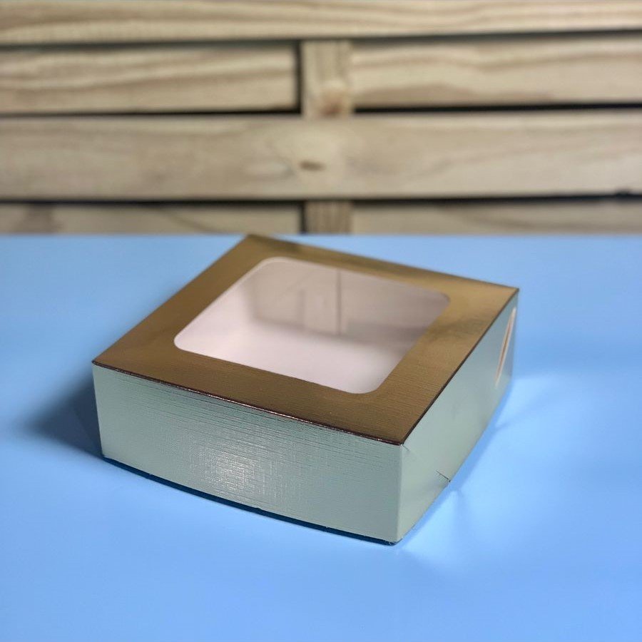 CAIXA PRESENTE LAMINADA OURO C15XL15XA5CM C/10UNID 138858