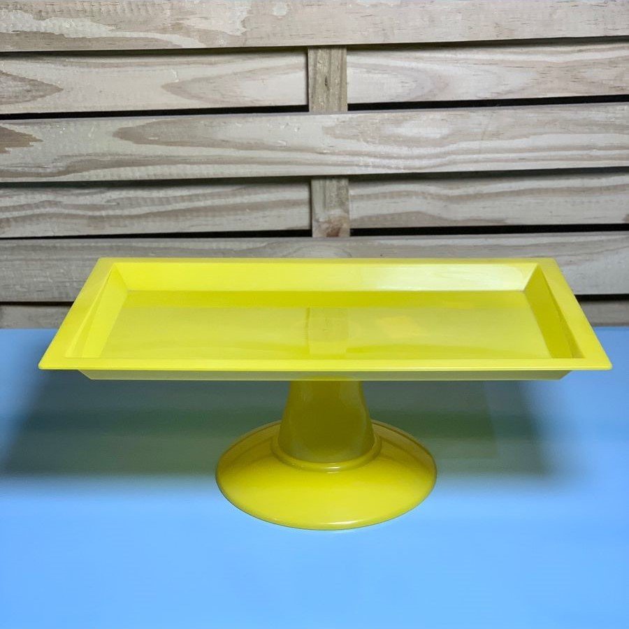 BANDEJA RETANGULAR 310X190MM C/BASE AMARELA 108495
