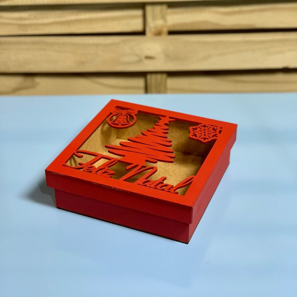 CAIXA TS 15X15X5CM NATAL VERMELHO 626713