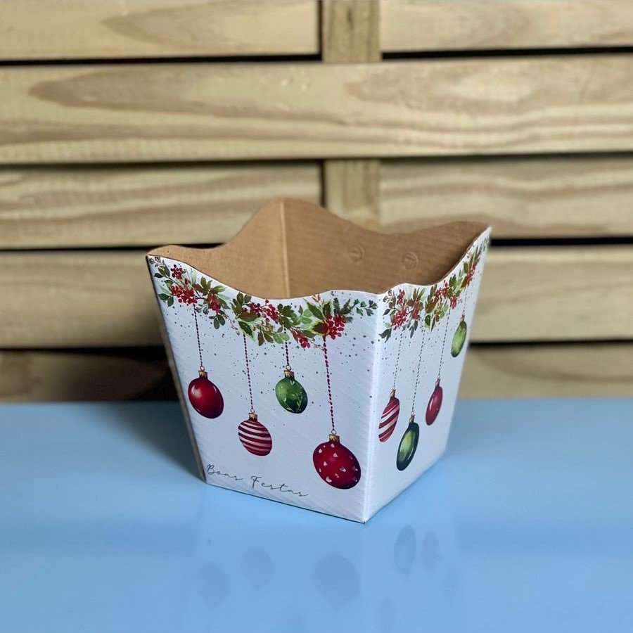 CACHEPOT VINTAGE HOLLY JOY PEQUENO 10PC BRANCO/OURO 36078 - NATAL