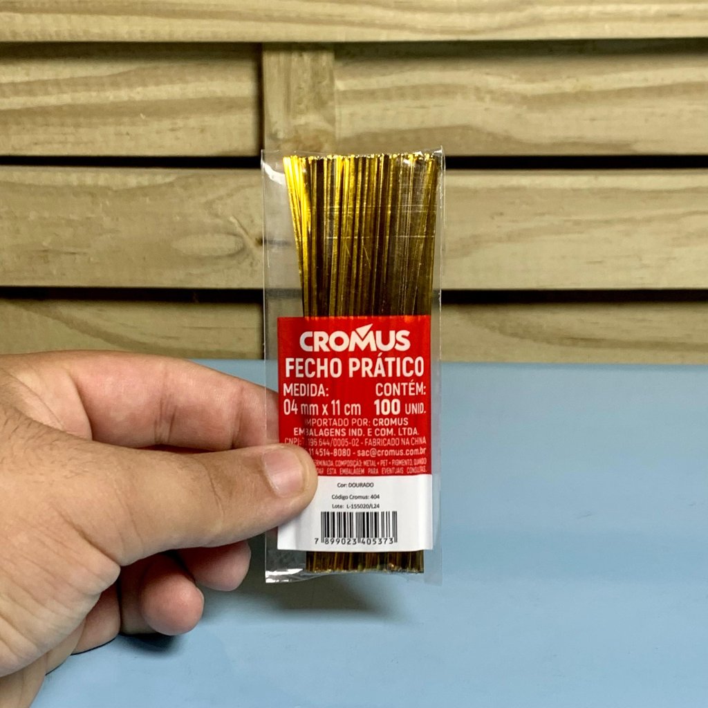 FECHO PRATICO DOURADO 4MMX11CM PT C/100 404 405373